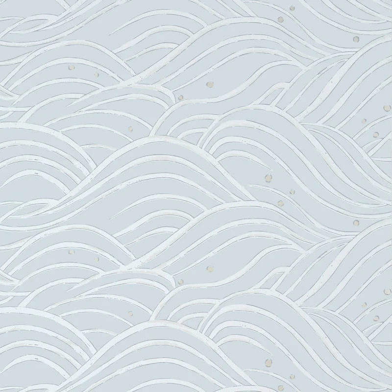 Thibaut Waves — Spa Blue Non Woven wallpaper in Spa Blue
