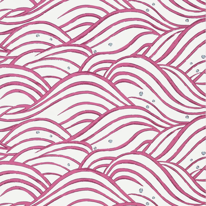 Thibaut Waves — Fuchsia Non Woven Wallpaper wallpaper in Fuchsia