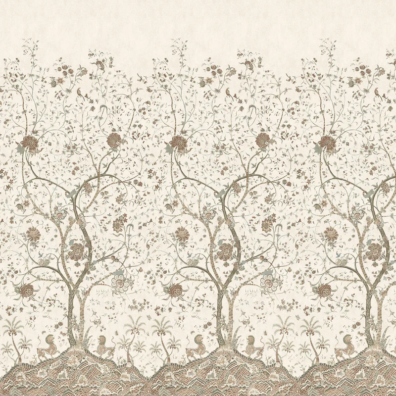 Thibaut La Bourdonnais Mural — Brown Mural - W 137 L x 366 H cm (1 panel set) wallpaper in Brown