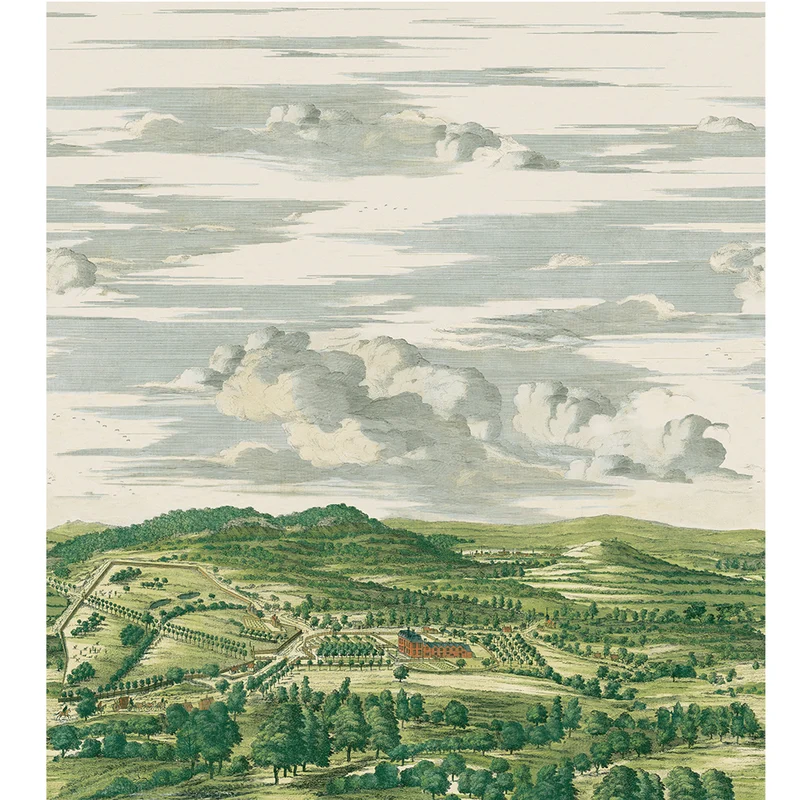 Thibaut Whitcombe Park Mural — Natural 3 Panel Mural, Non Woven wallpaper in Natural