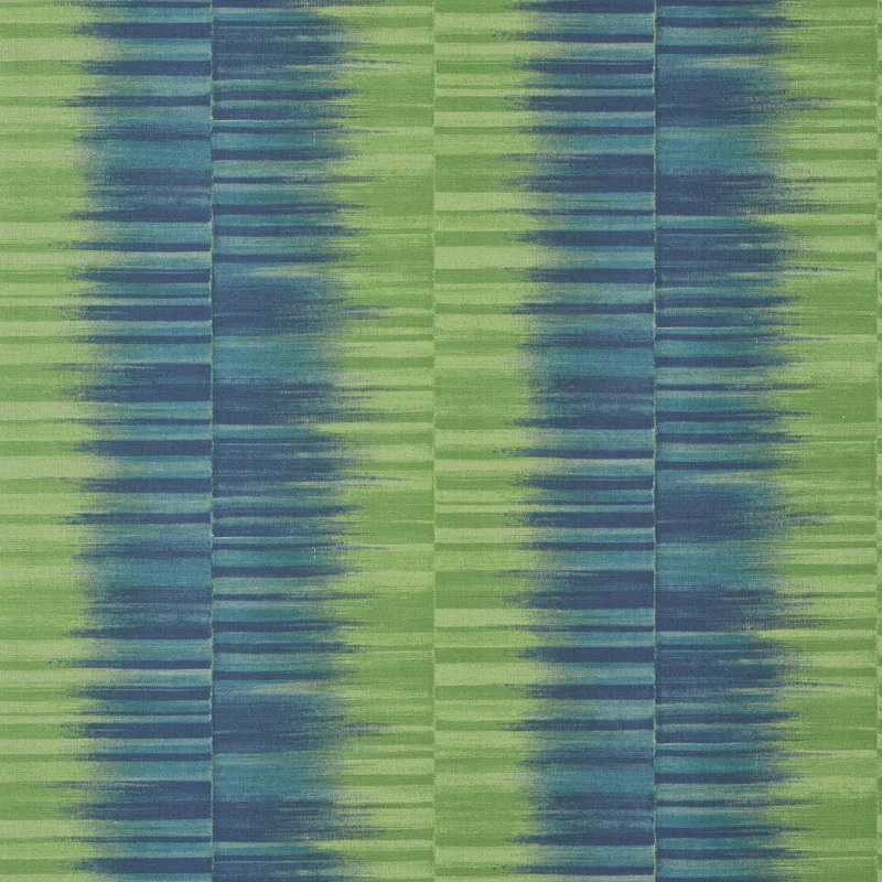 Thibaut Mekong Stripe — Green and Blue Non-Woven Vinyl Wallpaper wallpaper in Green and Blue