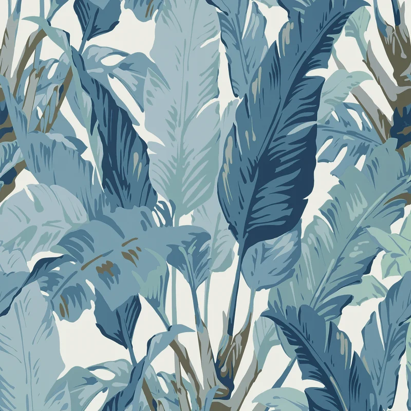 Thibaut Travelers Palm — Spa Blue Non Woven wallpaper in Spa Blue