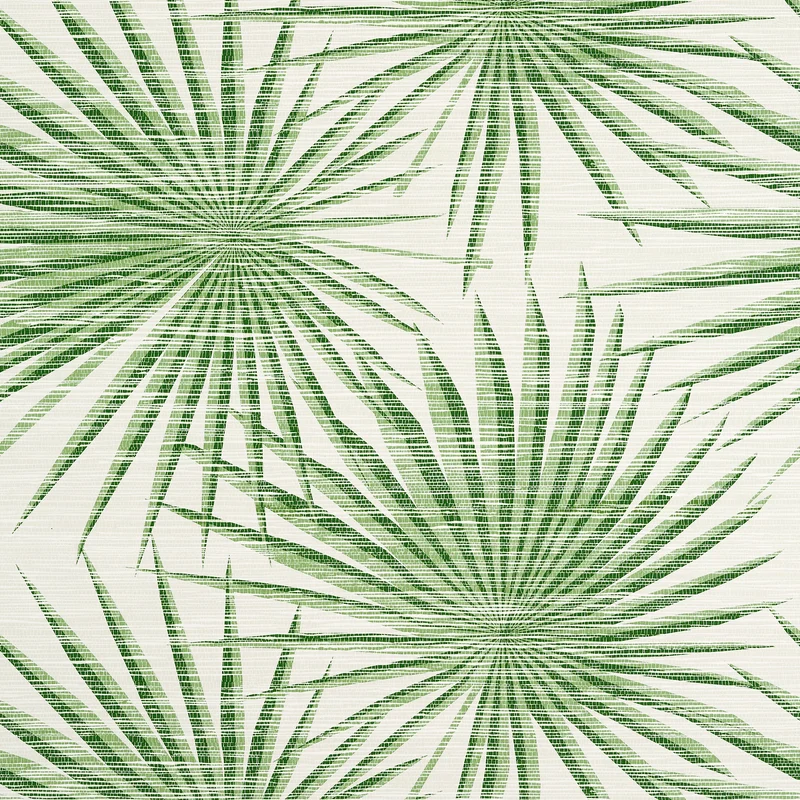 Thibaut Palm Frond — Green and White Embossed Vinyl on Non Woven wallpaper in Green and White