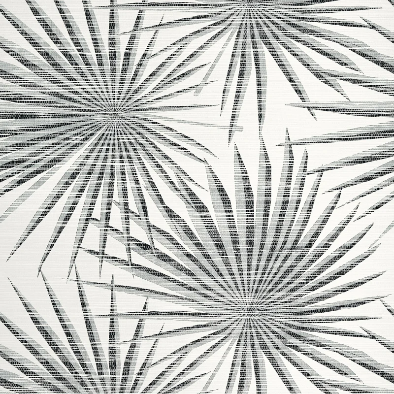 Thibaut Palm Frond — Black and White Embossed Vinyl on Non Woven wallpaper in Black and White