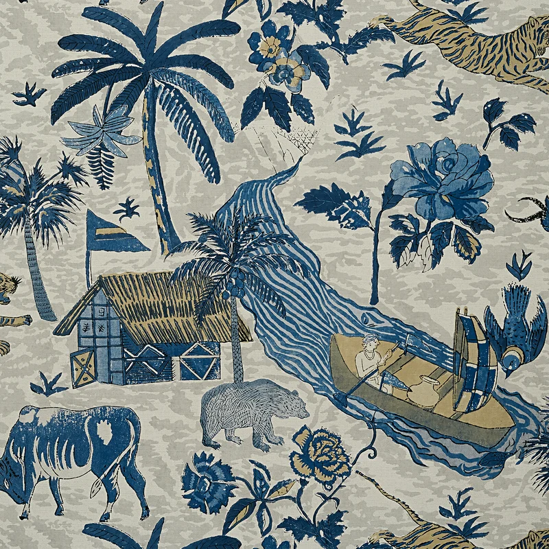 Thibaut Tiger Reserve — Navy Wallpaper wallpaper in Navy