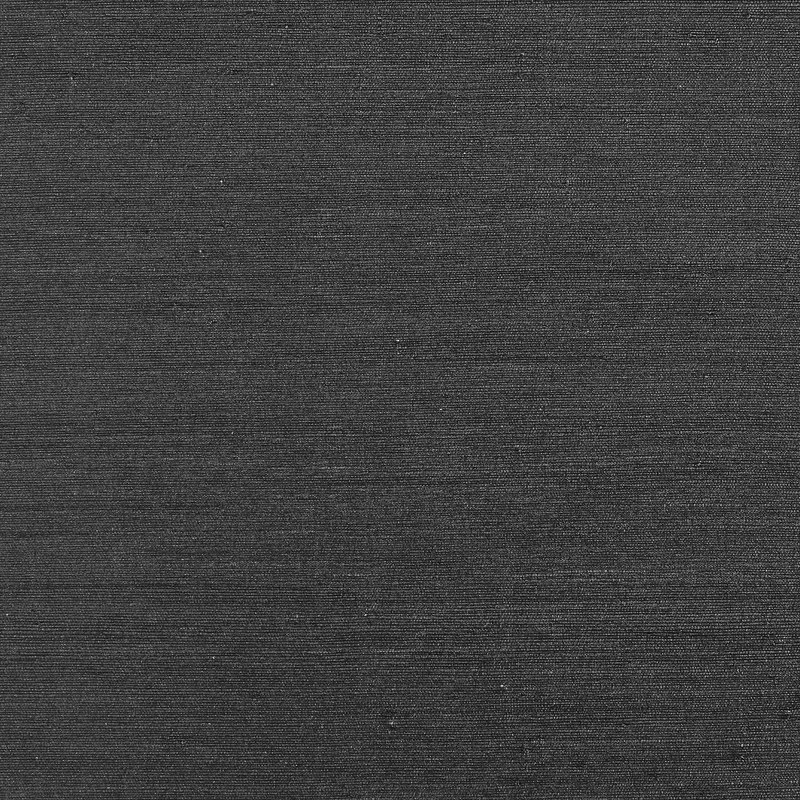 Thibaut Montgomery Weave — Black Raffia and Cotton on Non Woven wallpaper in Black