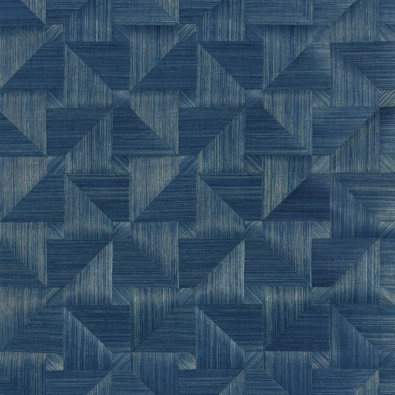 Thibaut Bali Weave — Navy wallpaper