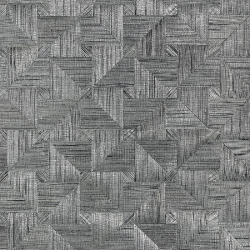 Thibaut Bali Weave — Black Sisal on Non Woven wallpaper in Black