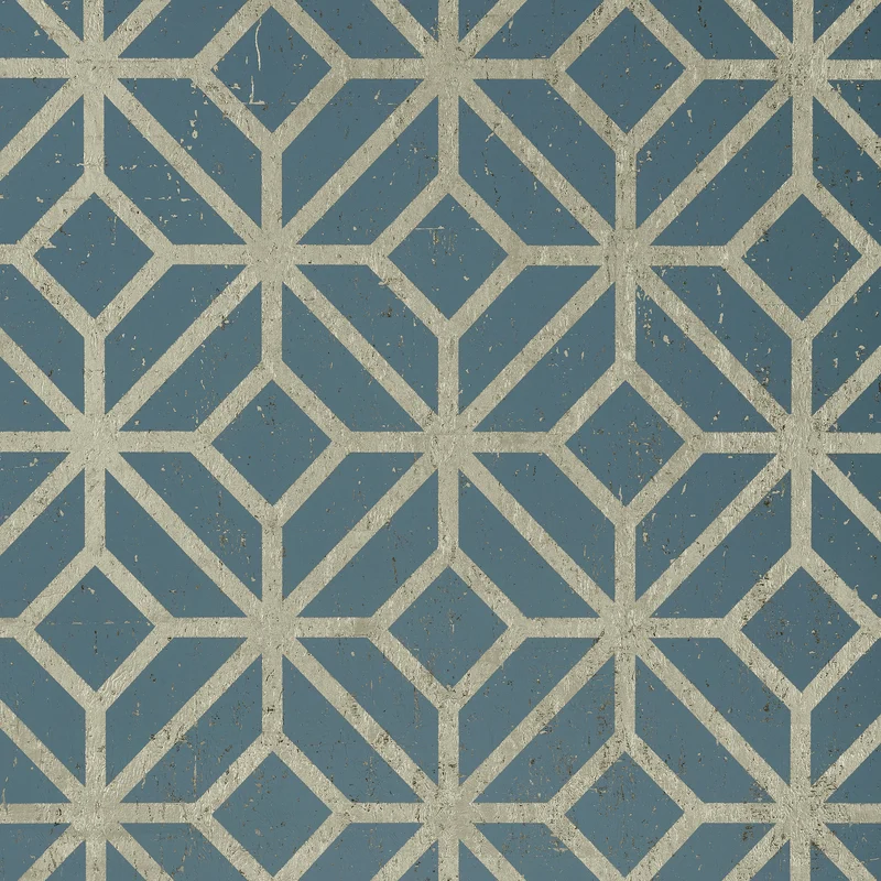 Thibaut Mamora Trellis Cork — Mineral on Metallic Pewter Cork on Non Woven wallpaper in Mineral on Metallic Pewter