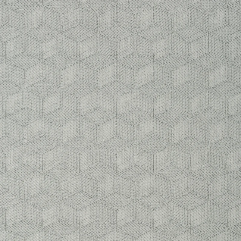 Thibaut Milano Square — Grey Embossed Vinyl on Non Woven wallpaper in Grey