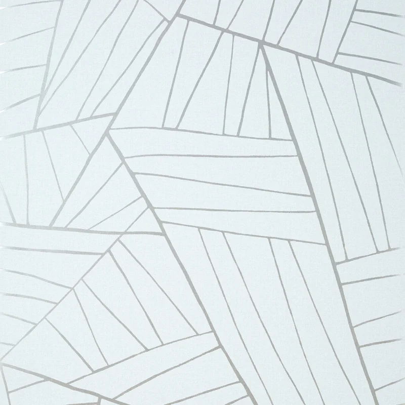 Thibaut Jordan — Metallic Silver on Soft Blue Wallpaper wallpaper in Metallic Silver on Soft Blue