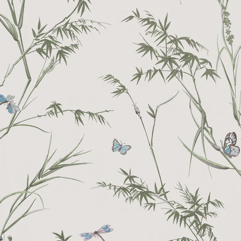 Thibaut Virginia — Beige and Sage Non Woven wallpaper in Beige and Sage