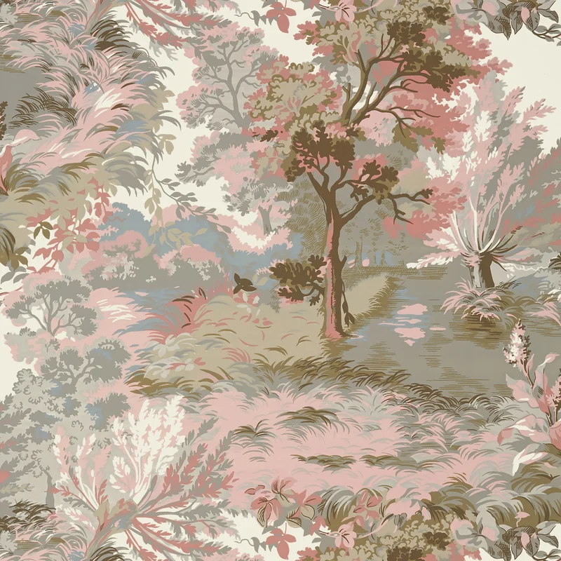 Thibaut Lincoln Toile — Blush Wallpaper wallpaper in Blush