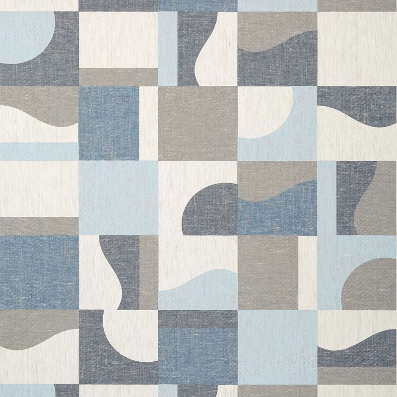 Thibaut Colored Blocks — Blue Linen Mesh on Non Woven wallpaper in Blue