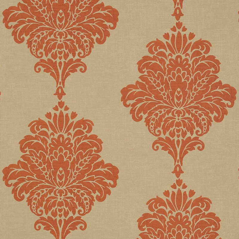 Thibaut Arturo Damask — Orange Wallpaper wallpaper in Orange