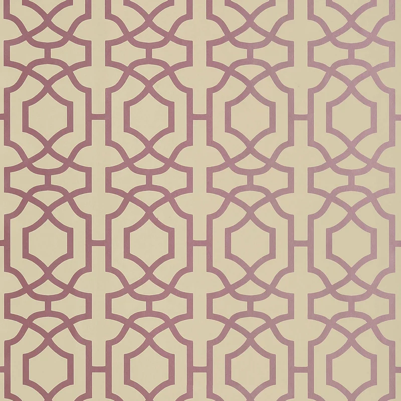Thibaut Alston Trellis — Metallic Plum on Beige Wallpaper wallpaper in Metallic Plum on Beige