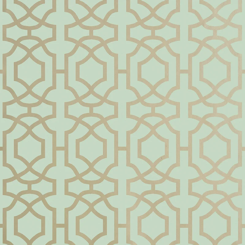 Thibaut Alston Trellis — Metallic Gold on Seaglass Wallpaper wallpaper in Metallic Gold on Seaglass