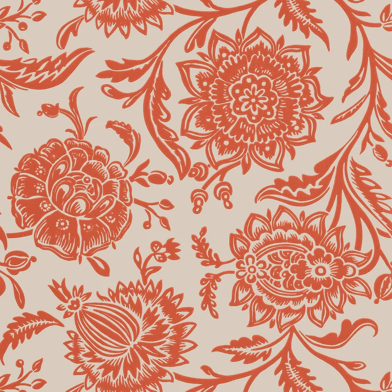 Thibaut Rivera — Coral on Flax Wallpaper wallpaper in Coral on Flax