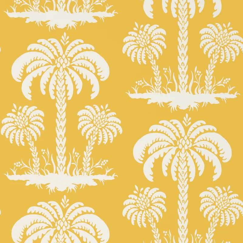 Thibaut Palm Island — Yellow Non Woven Wallpaper wallpaper in Yellow