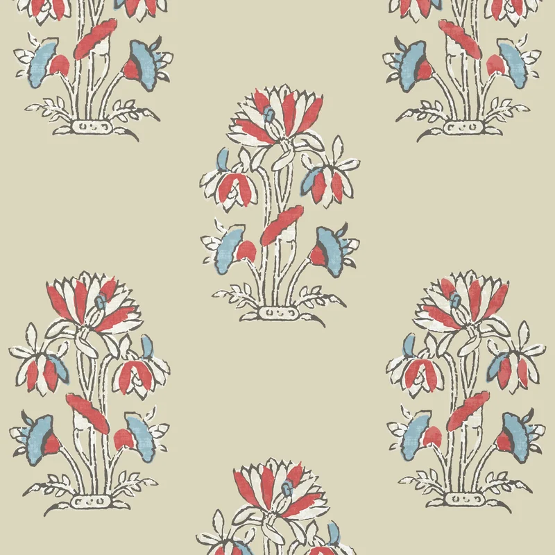 Thibaut Lily Flower — Beige and Sunbaked Wallpaper wallpaper in Beige and Sunbaked