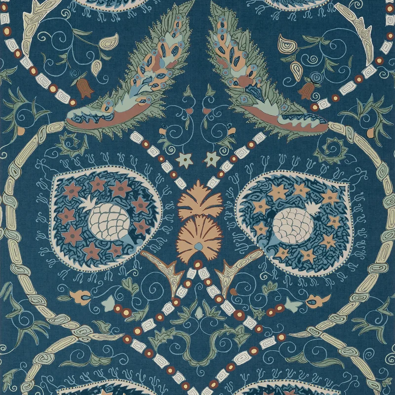 Thibaut Lewis — Navy and Teal Non Woven wallpaper in Navy and Teal