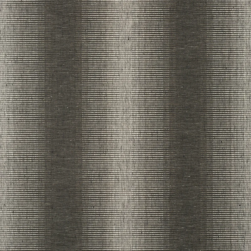Thibaut Bozeman Stripe — Black Linen Mesh on Non Woven wallpaper in Black