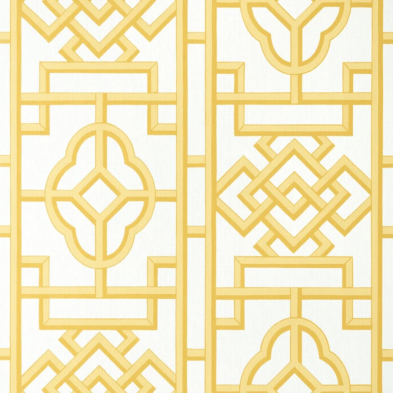 Thibaut Gateway — Yellow Embossed Vinyl on Non Woven wallpaper in Yellow