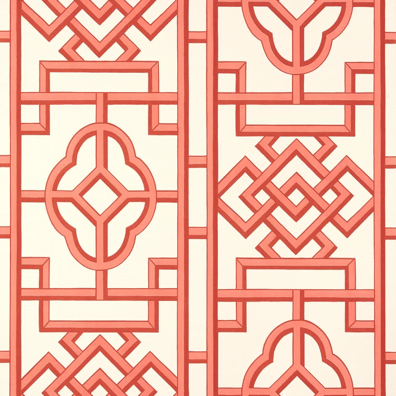 Thibaut Gateway — Coral Embossed Vinyl on Non Woven wallpaper in Coral