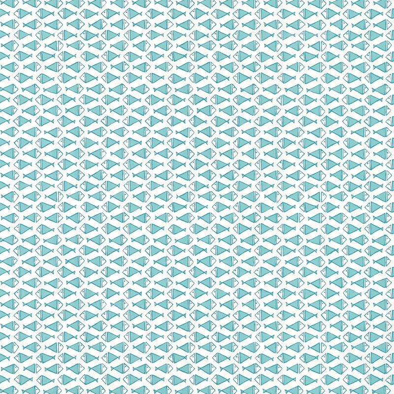 Thibaut Pisces — Turquoise Embossed Vinyl on Non Woven wallpaper in Turquoise