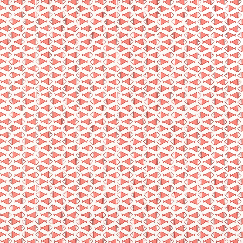 Thibaut Pisces — Coral Embossed Vinyl on Non Woven wallpaper in Coral