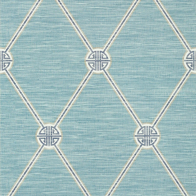 Thibaut Turnberry Trellis — Mineral Embossed Vinyl on Non Woven wallpaper in Mineral