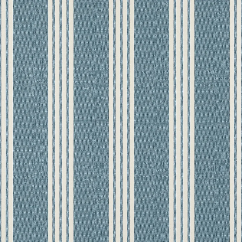 Thibaut Canvas Stripe — Navy Embossed Vinyl on Non Woven wallpaper in Navy