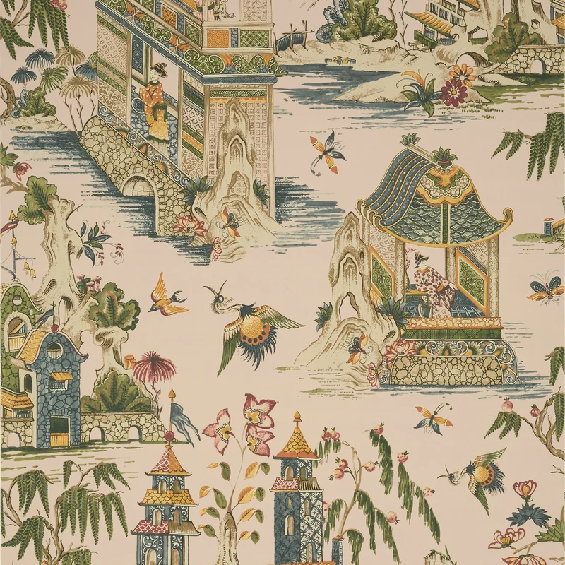 Thibaut Grand Palace — Blush Non Woven wallpaper in Blush