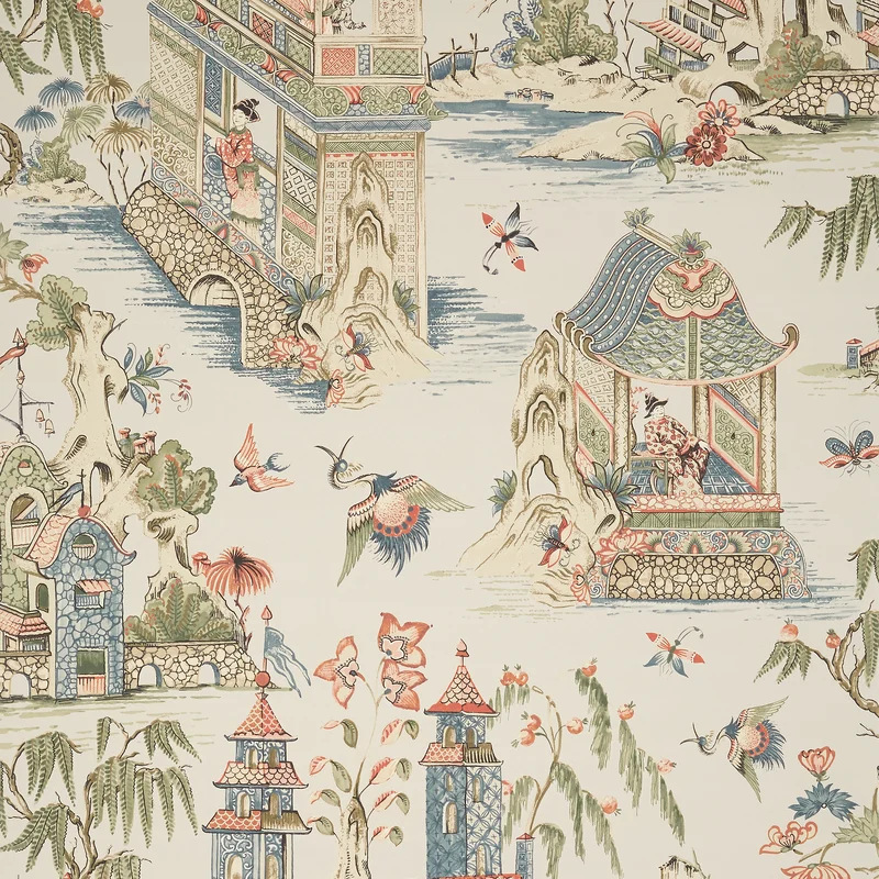 Thibaut Grand Palace — Taupe Non Woven wallpaper in Taupe