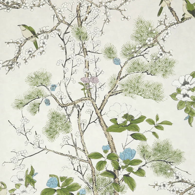 Thibaut Katsura — Cream and Lavender Non Woven wallpaper in Cream and Lavender