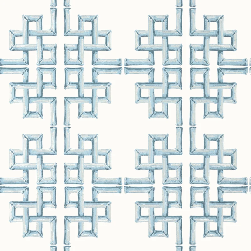 Thibaut Boca Bamboo — Spa Blue Non Woven wallpaper in Spa Blue