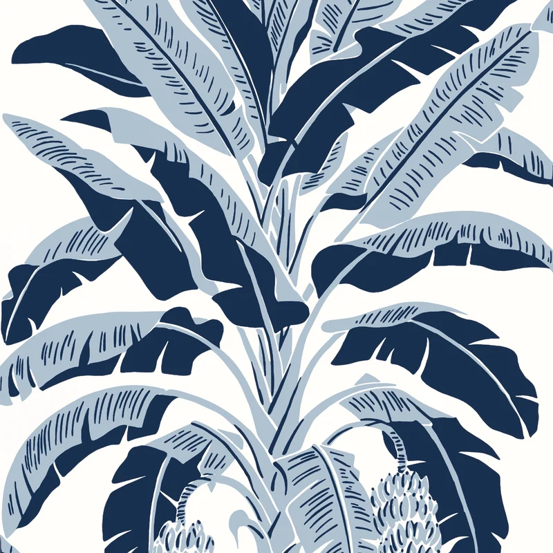 Thibaut Banana Tree — Navy Wallpaper wallpaper in Navy