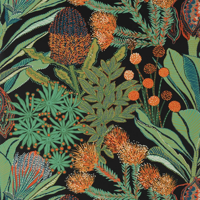 Thibaut Protea — Black Wallpaper wallpaper in Black