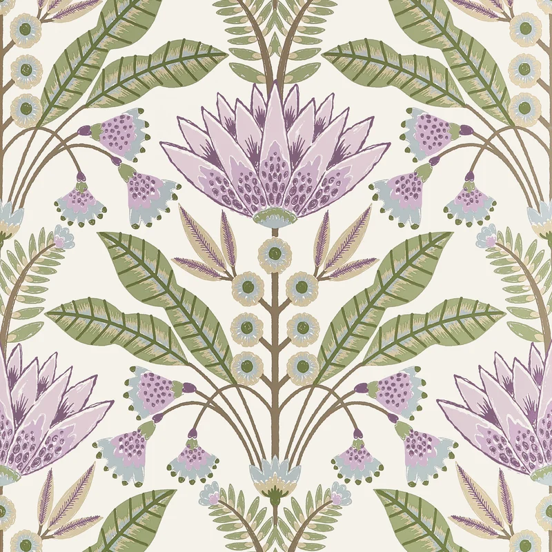 Thibaut Lotus — Lilac Wallpaper wallpaper in Lilac