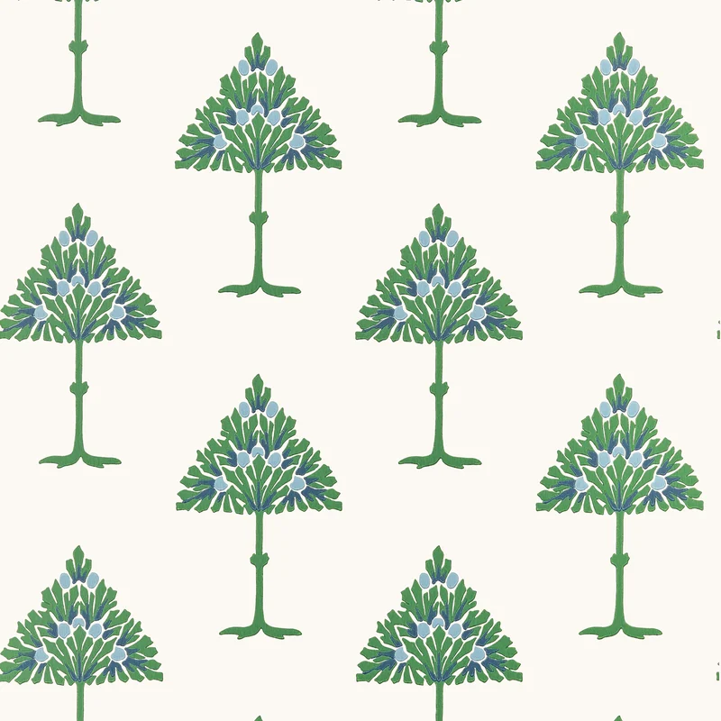 Thibaut May Tree — Blue and Green Non Woven wallpaper in Blue and Green