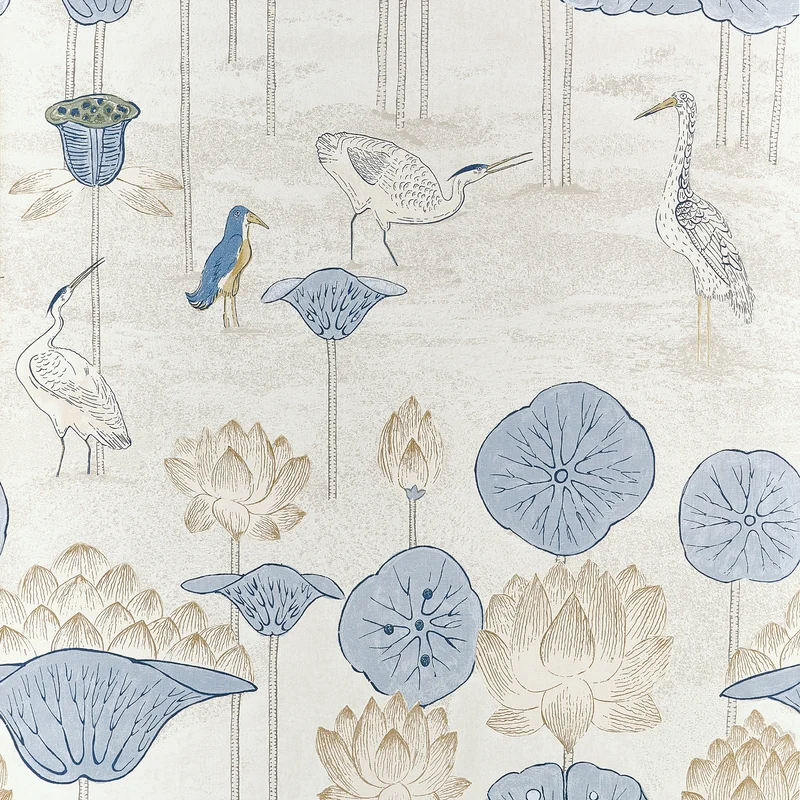 Thibaut Malea — Blue and Beige Non Woven wallpaper in Blue and Beige