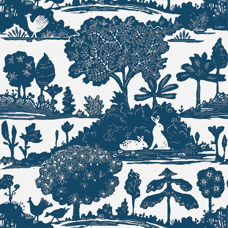 Thibaut La ForêT — Navy Non Woven wallpaper in Navy