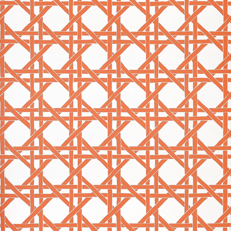 Thibaut Canary Trellis — Coral Embossed Vinyl on Non Woven wallpaper in Coral