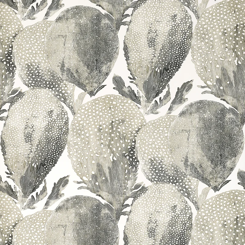 Thibaut Under the Sea — Black and White Embossed Vinyl on Non Woven wallpaper in Black and White