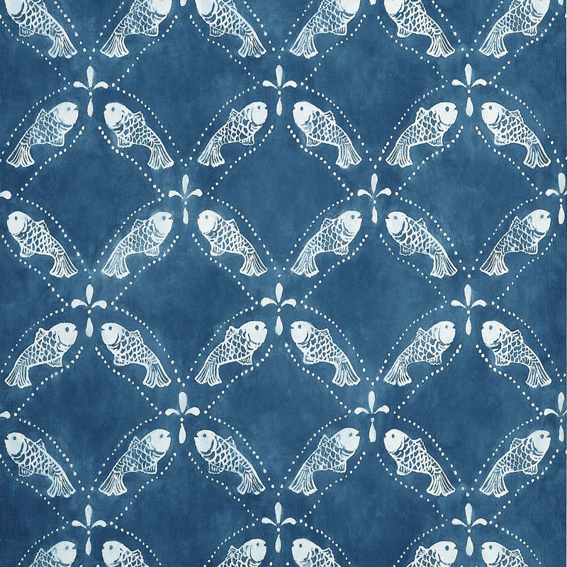 Thibaut Santorini — Navy Embossed Vinyl on Non Woven wallpaper in Navy
