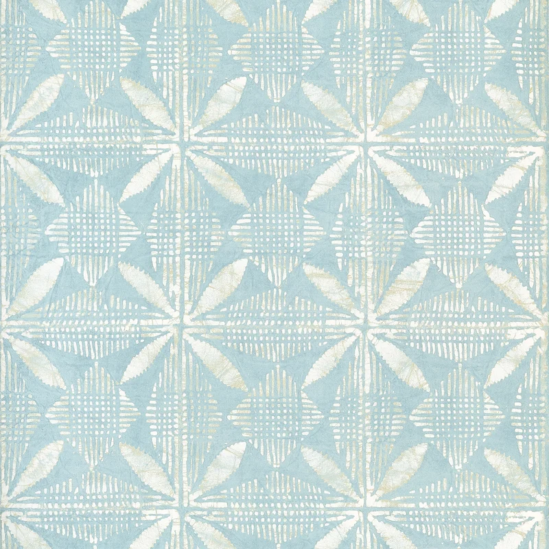 Thibaut Tortuga Batik — Light Blue Non Woven wallpaper in Light Blue
