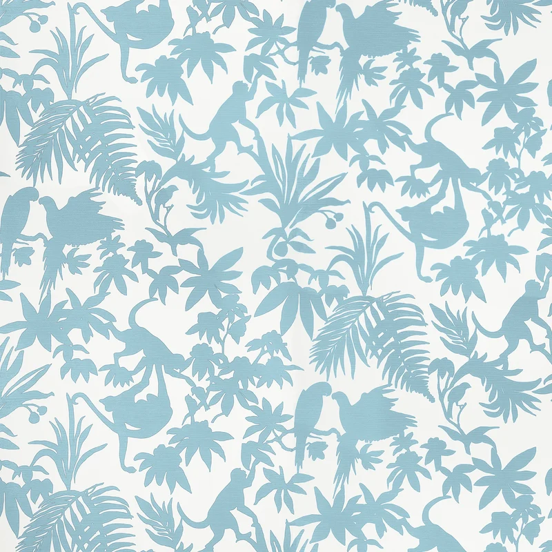 Thibaut St. Kitts — Blue Vinyl Coated on Paper wallpaper in Blue