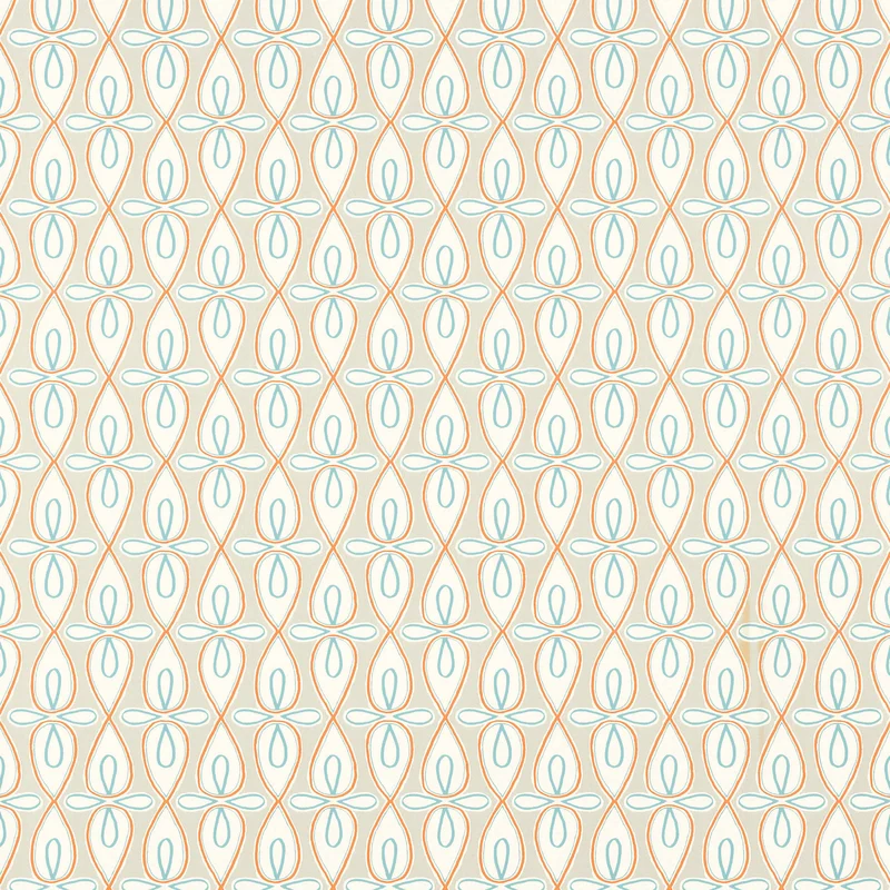 Thibaut Bribie — Coral and Turquoise wallpaper