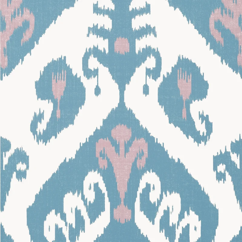Thibaut Indies Ikat — Lavender and French Blue Wallpaper wallpaper in Lavender and French Blue