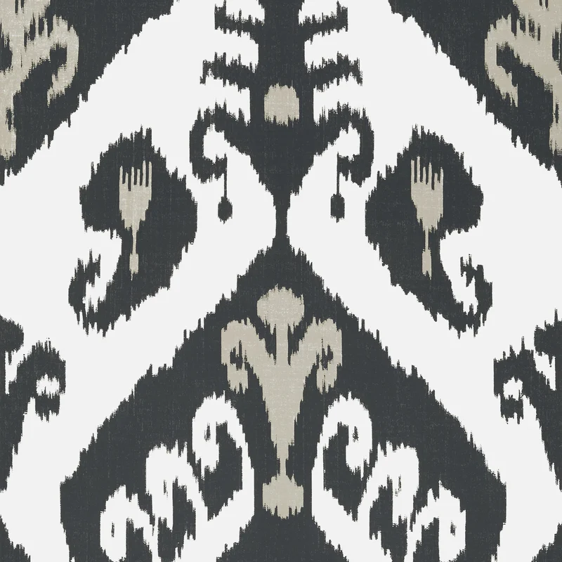 Thibaut Indies Ikat — Black Wallpaper wallpaper in Black